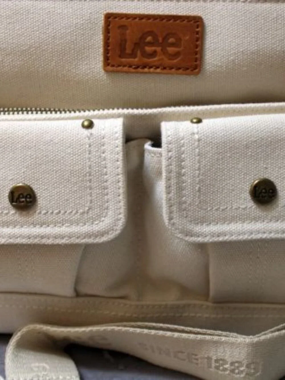 Lee Women's Canvas Cargo Pocket Tote Bag - Tan Color - NWT